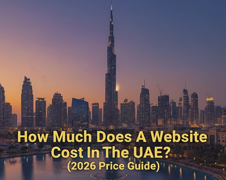 A graph showing the price of a website in UAE Dirhams with the Dubai skyline