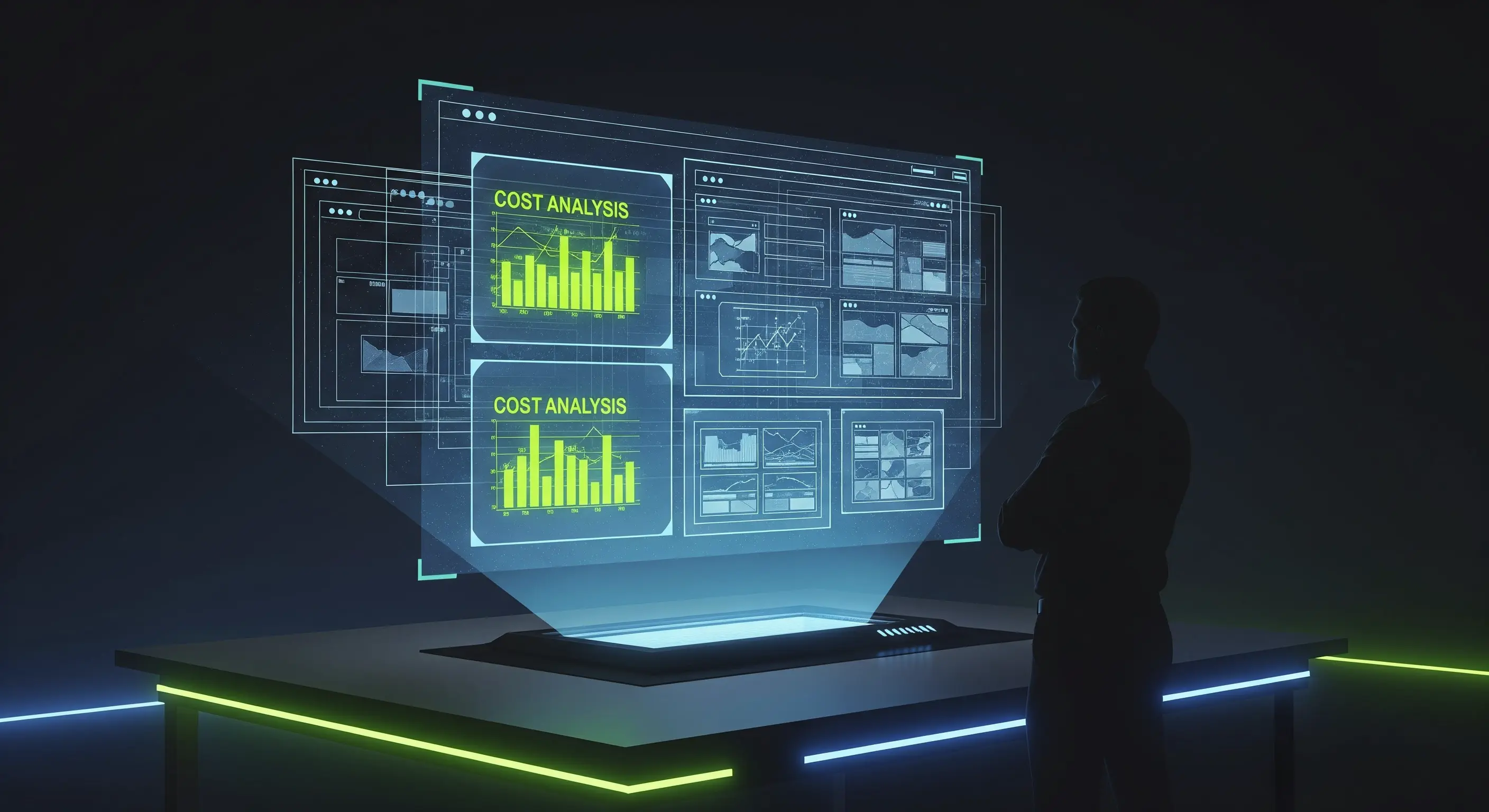 A digital blueprint showing the cost breakdown for professional web design in Dubai for 2026.