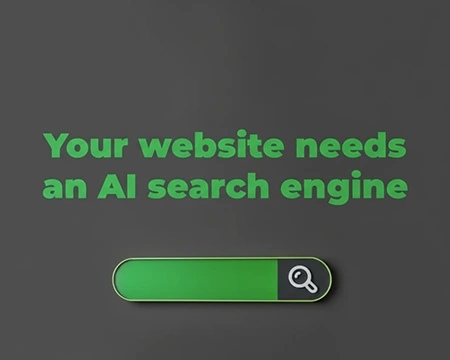 A person interacting with an AI search interface