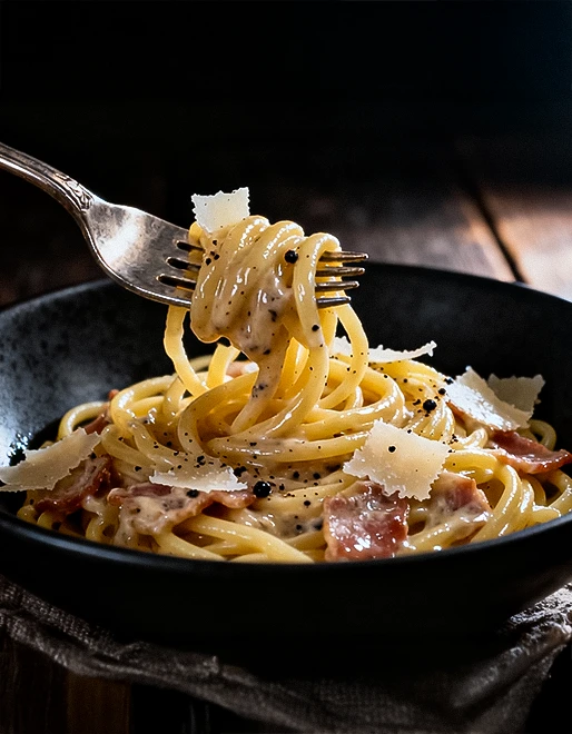 A delicious bowl of spaghetti representing the high-converting landing page designed for the Sizzling Plate food delivery service.
