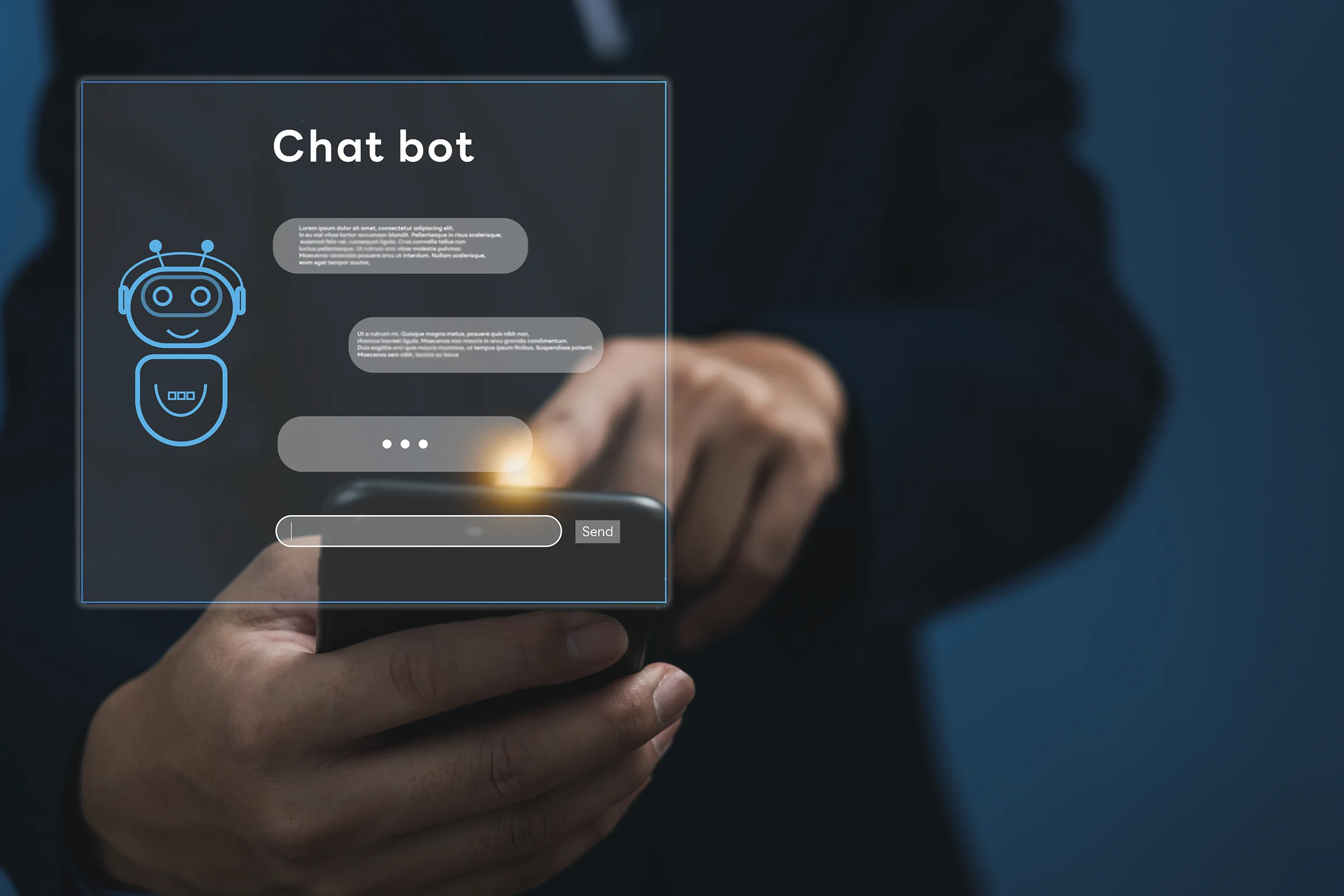 AI Chatbot interface on a laptop screen